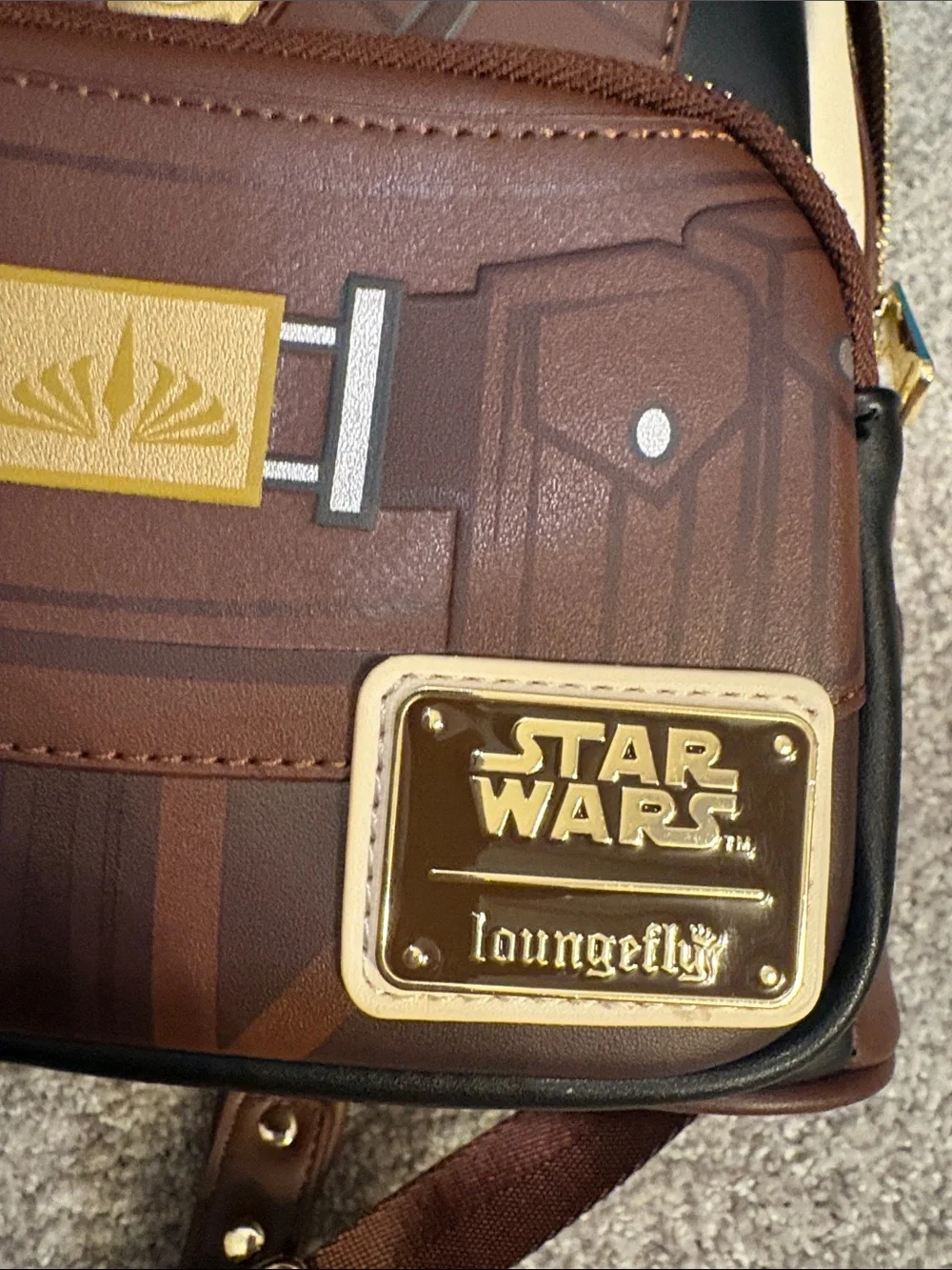 Loungefly Brown and Cream Star Wars Chewbacca-Inspired Mini Backpack